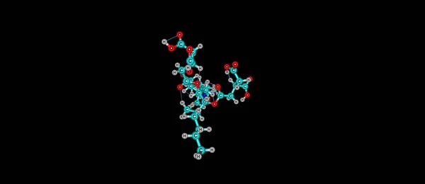 Μοριακή δομή φουμονισίνη απομονώνονται σε μαύρο — Φωτογραφία Αρχείου