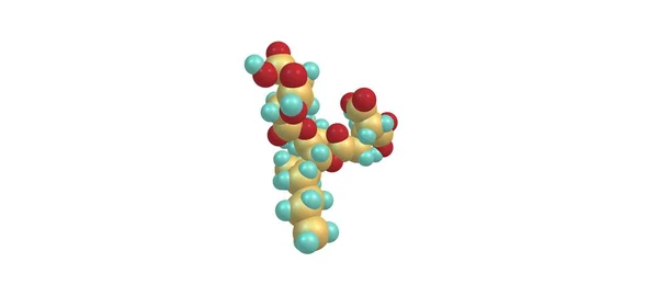 Estrutura molecular da fumonisina isolada em branco — Fotografia de Stock