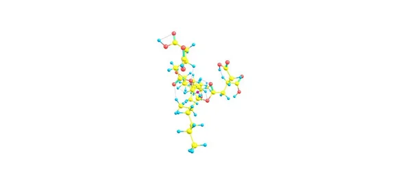 Struttura molecolare della fumonisina isolata su bianco — Foto Stock