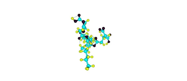 Estrutura molecular da fumonisina isolada em branco — Fotografia de Stock