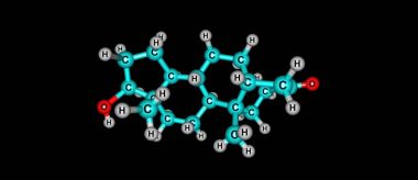 Siyah izole dihidrotestosteron moleküler yapısı