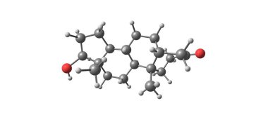 Beyaz izole dihidrotestosteron moleküler yapısı