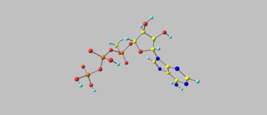 Gri izole adenozin trifosfat moleküler yapısı