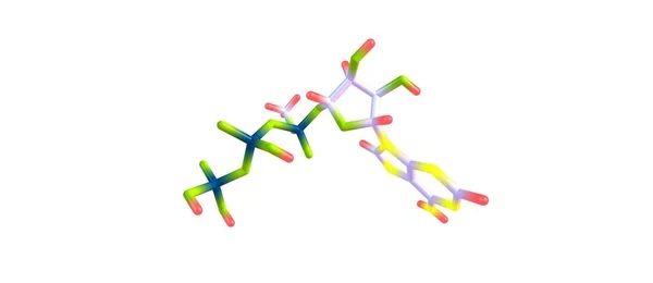 Estructura molecular del trifosfato de adenosina aislada en blanco —  Fotos de Stock