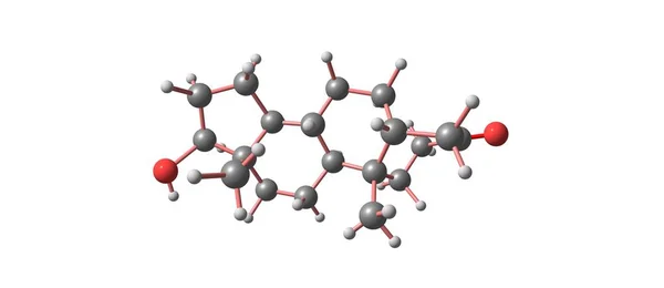 흰색 절연 Dihydrotestosterone 분자 구조 — 스톡 사진