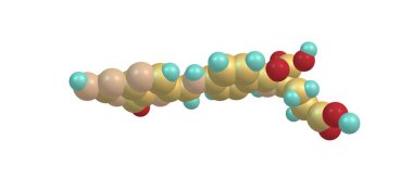 Folik asit moleküler yapısı üzerinde beyaz izole
