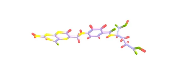 Estructura molecular del ácido fólico aislada en blanco — Foto de Stock