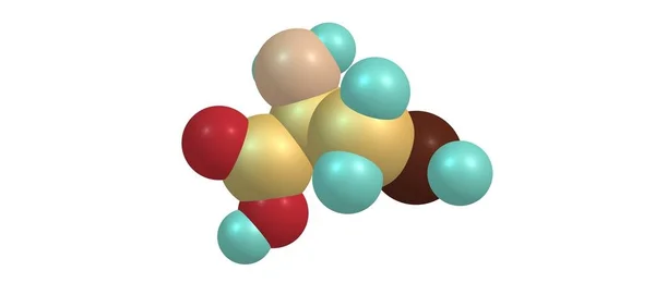 Estrutura molecular da cisteína isolada no branco — Fotografia de Stock