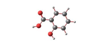 Salisilik asit moleküler yapısı üzerinde beyaz izole