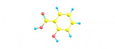 Salisilik asit moleküler yapısı üzerinde beyaz izole