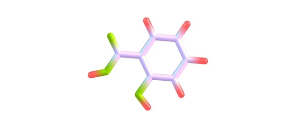 Salisilik asit moleküler yapısı üzerinde beyaz izole — Stok fotoğraf