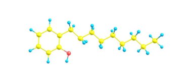 Nonylphenol moleküler yapısı üzerinde beyaz izole