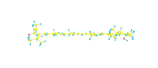 Estrutura molecular da luteína isolada no branco — Fotografia de Stock