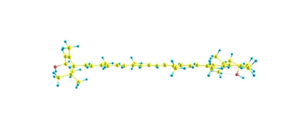 Struttura molecolare della luteina isolata su bianco — Foto Stock