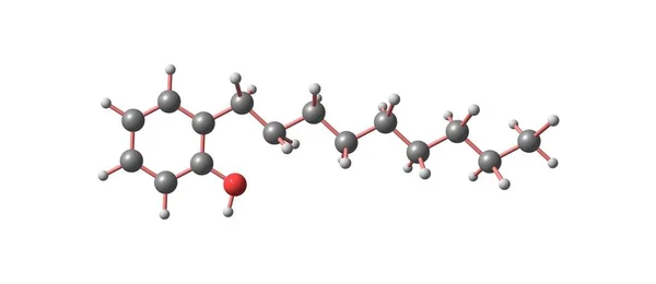 白で隔離ノニルフェノール分子構造 — ストック写真