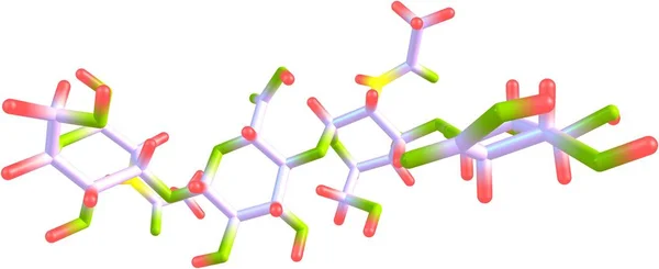 Estrutura molecular do ácido hialurónico isolado no branco — Fotografia de Stock