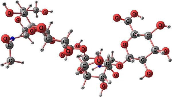 Hyaluronik asit moleküler yapısı üzerinde beyaz izole