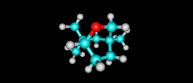 Siyah izole eucalyptol moleküler yapısı