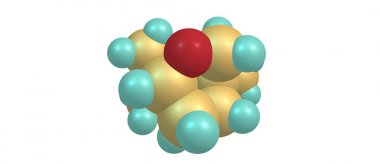 Eucalyptol moleküler yapısı üzerinde beyaz izole