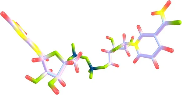 Nicotinamide adenine dinucleotide molecuulstructuur geïsoleerd op wit — Stockfoto