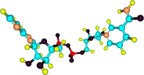 Nikotinamid-adenin-dinukleotid molekylstruktur isolerad på vit — Stockfoto