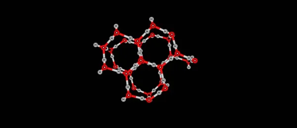 Struttura molecolare del ghiaccio su fondo nero — Foto Stock