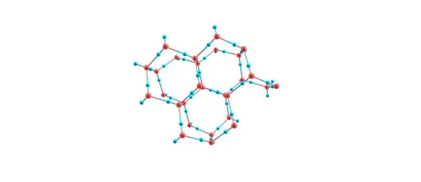 Молекулярная структура льда на белом фоне — стоковое фото