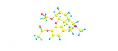 Eroin moleküler yapısı beyaz arka plan üzerinde