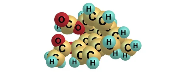 Molekylstruktur för Heroin på vit bakgrund — Stockfoto