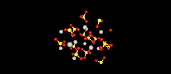 Molekularna struktura chlorku sodu na czarnym tle — Zdjęcie stockowe