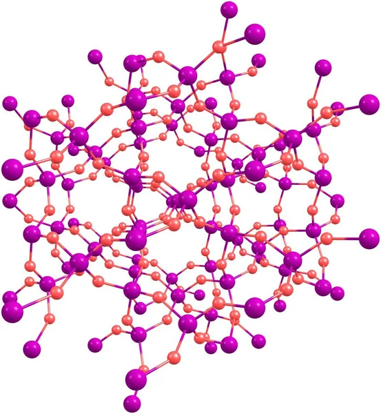 Moleculaire structuur kwarts geïsoleerd op witte achtergrond — Stockfoto