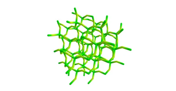 在白色背景下分离的石英分子结构 — 图库照片