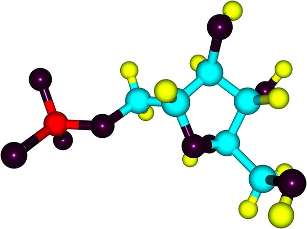 Estructura molecular de fructosa sobre fondo blanco —  Fotos de Stock