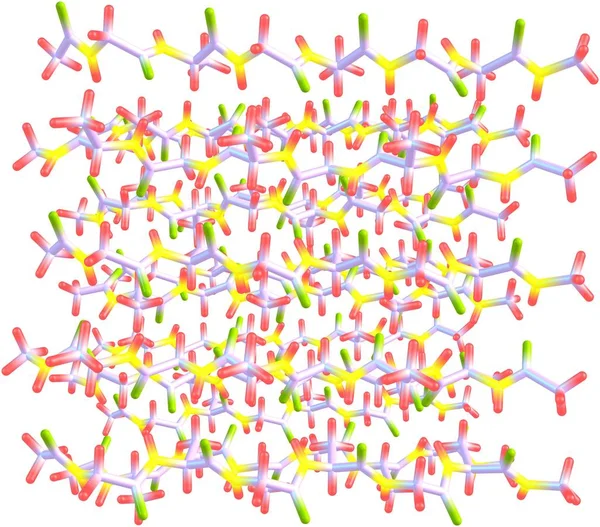 Fibroin molekylstruktur isolerad på vit bakgrund — Stockfoto