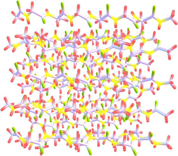 Fibroin molecular structure isolated on white background