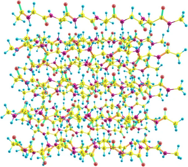 Estructura molecular de fibroína aislada sobre fondo blanco —  Fotos de Stock