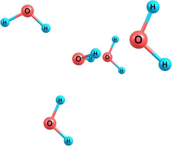 Estructuras moleculares de agua aisladas sobre fondo blanco —  Fotos de Stock