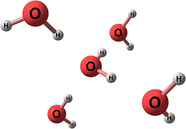 Μοριακές δομές νερό που απομονώνονται σε λευκό φόντο — Φωτογραφία Αρχείου