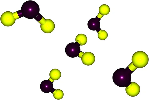Strutture molecolari ad acqua isolate su fondo bianco — Foto Stock