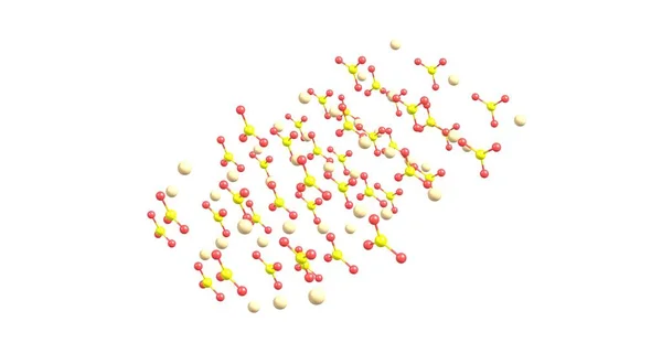 Calcite structures moléculaires isolées sur fond blanc — Photo