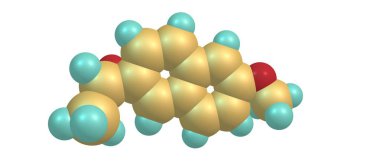 Beyaz arka plan üzerinde izole naproksen yapısı