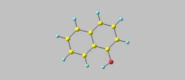 Gri arka plan üzerinde izole naftol yapısı
