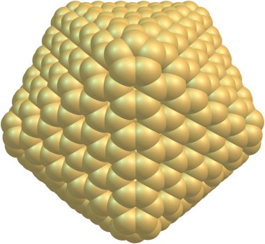 Beyaz arka plan üzerinde izole fullerene benzeri dev moleküler yapısı