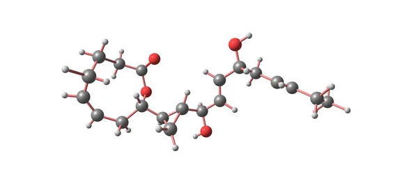 Estructura molecular de neohalicholactona aislada sobre fondo blanco —  Fotos de Stock