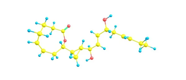 Estructura molecular de neohalicholactona aislada sobre fondo blanco —  Fotos de Stock