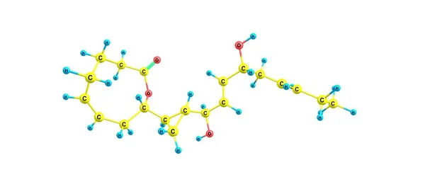 Beyaz arka plan üzerinde izole Neohalicholactone moleküler yapısı — Stok fotoğraf