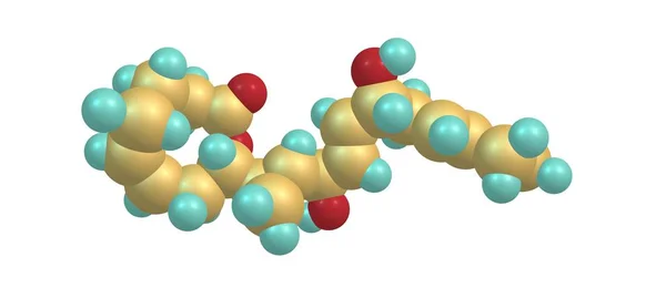 Estructura molecular de neohalicholactona aislada sobre fondo blanco —  Fotos de Stock