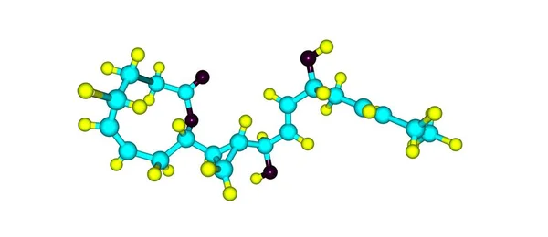 Neohalicholactone 分子结构在白色背景下的分离 — 图库照片