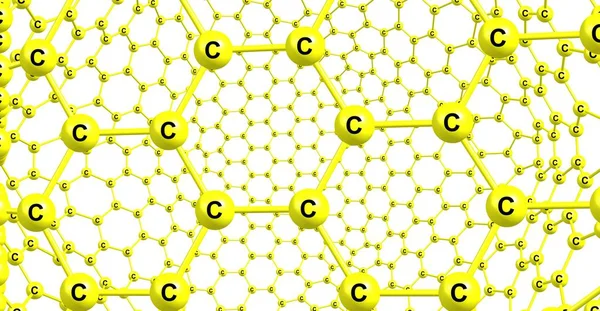 Graphene-like molecular structure isolated on white background — Stock Photo, Image