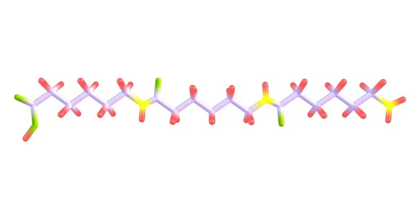Molekulare Struktur aus Nylon isoliert auf weißem Hintergrund — Stockfoto